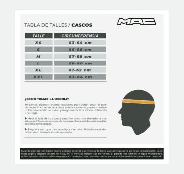 Medidas cascos MAC