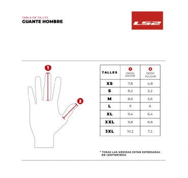 Medidas guantes ls2