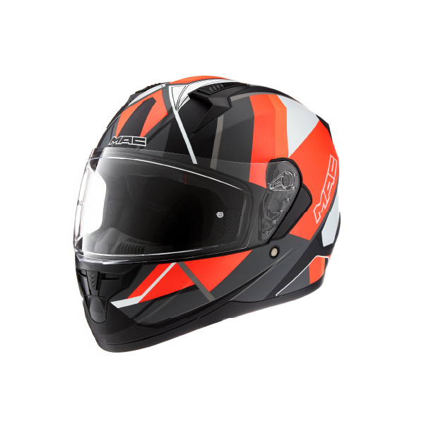 CASCO MAC BASS NIRVANA Matt Black Orange Masera Motos